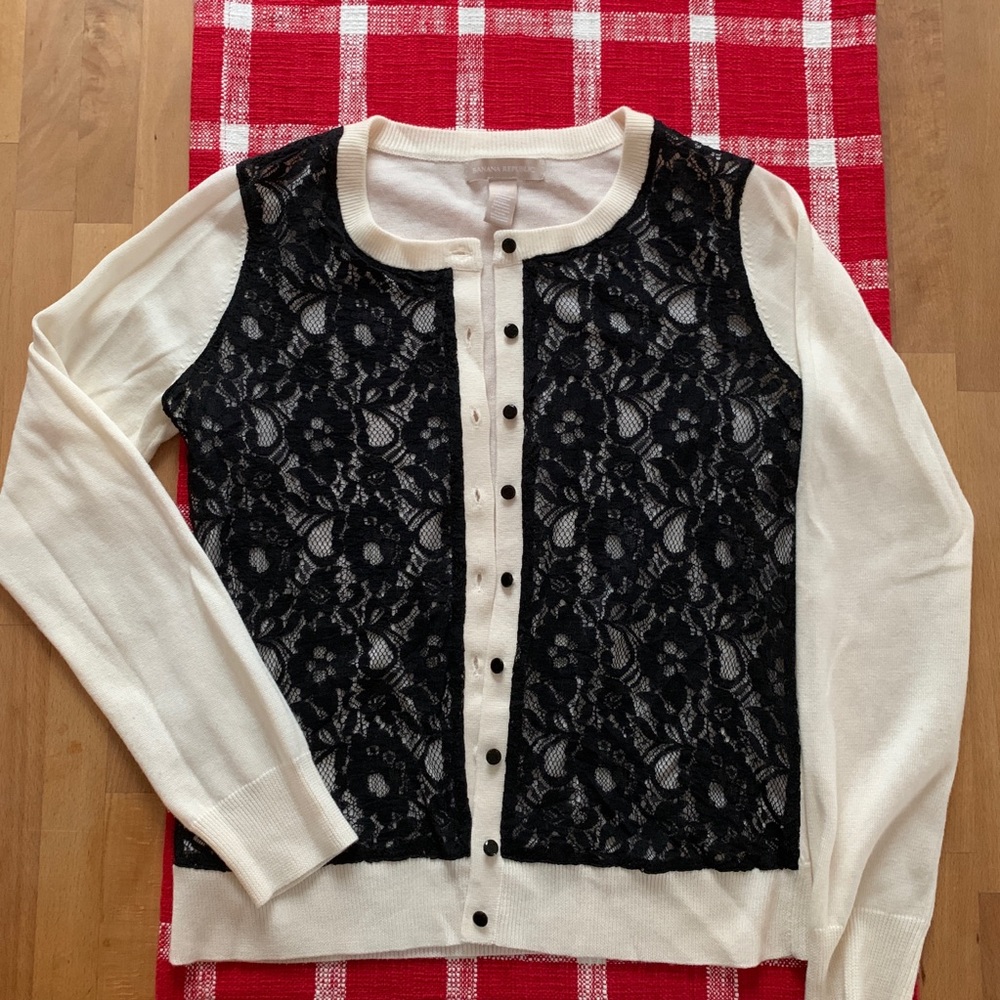 Banana Republic lace front cardigan
